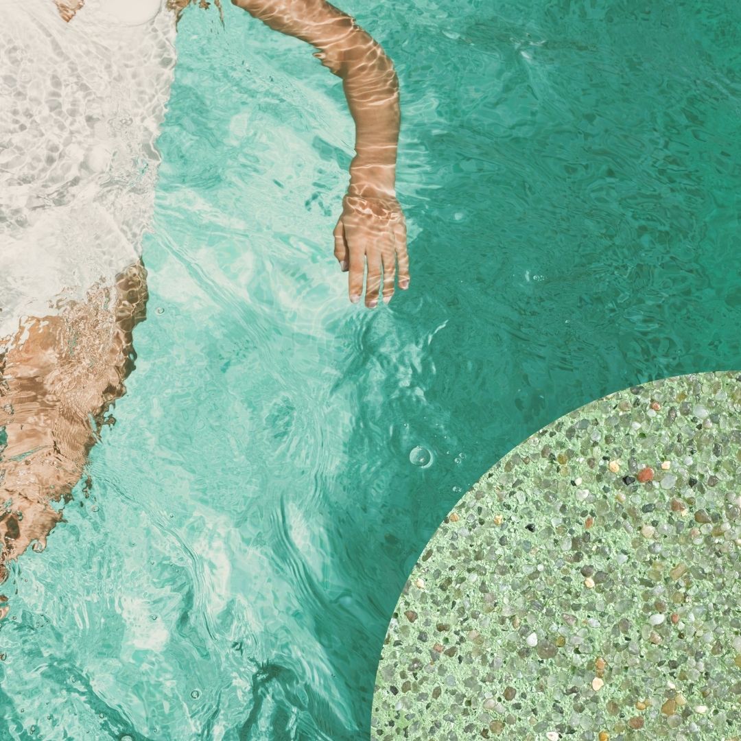 Revestimientos continuos de cuarzo arelite para recrear piscinas de Bali.